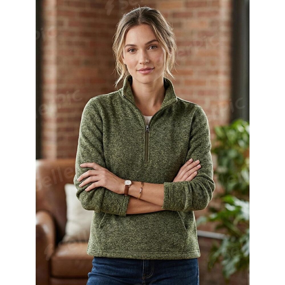 Eddie Bauer Women's Olive Green Pullover Hoodie